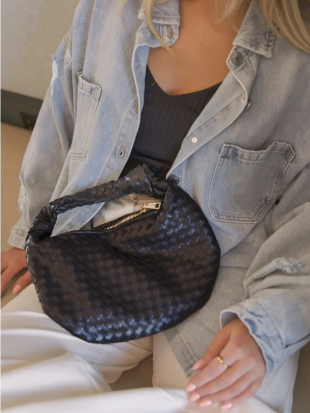 Melie Bianco Anthropologie Woven Knot Bag